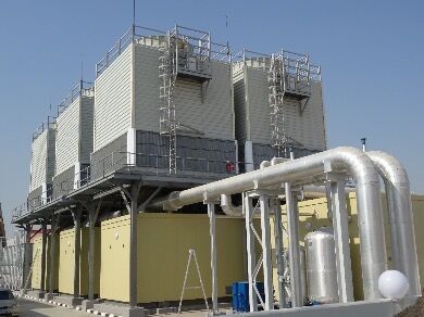 Industrial cooling tower with insulated piping - THTS project